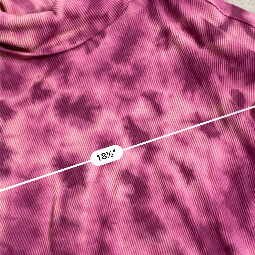 Maeve Anthropologie ainsley waffle knit tie dye turtleneck thermal top - Picture 4 of 5